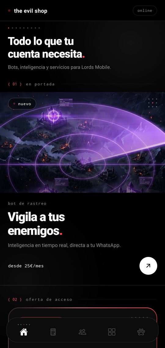 Captura de la app de The Evil Shop para Lords Mobile